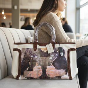 Liebeskind Berlin Women's Tote Wendy 3 Canvas & Leather Reversible NWT